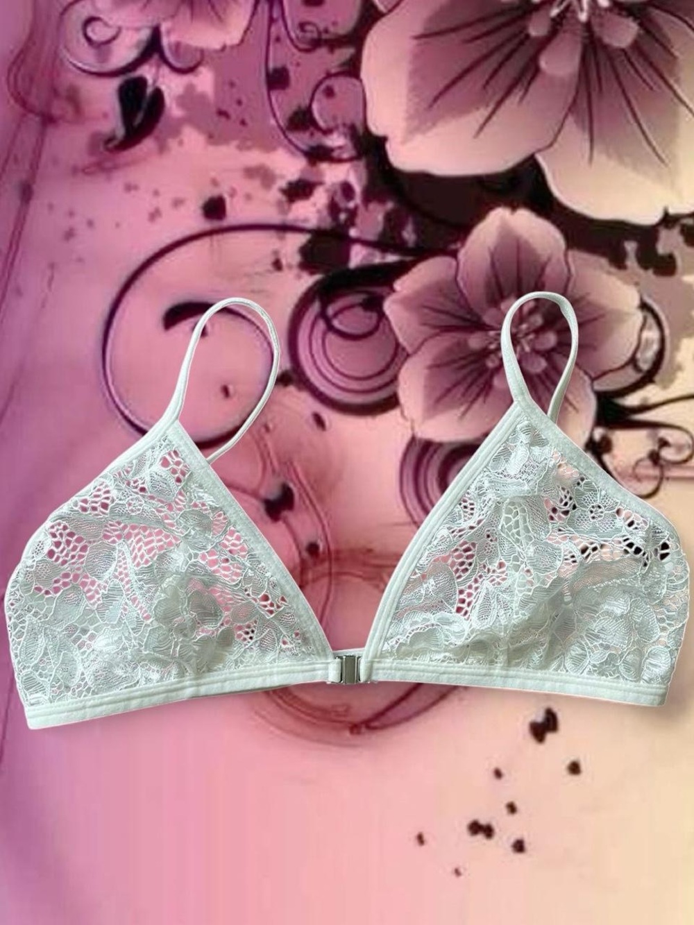 NWOT Lace Triangle Bralette - White